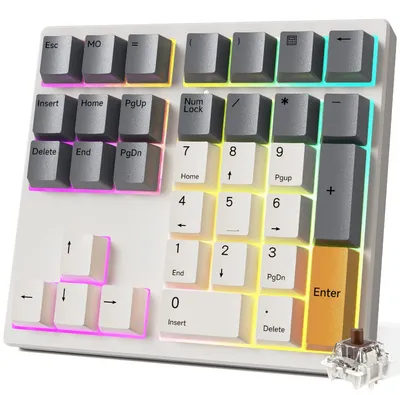 Productafbeelding van Numeriek toetsenbord RGB - 34 toetsen bekabeld cijferblok, hot-swap, toetsaanpassing via web/software