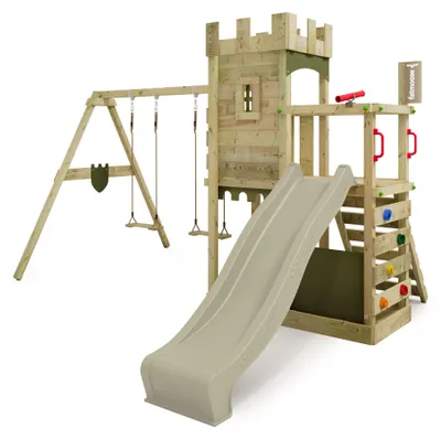 Produktbild von Kletterturm FATMOOSE BoldBaron Boost XXL mit SuperSwing, salbeigrün/olivgrün