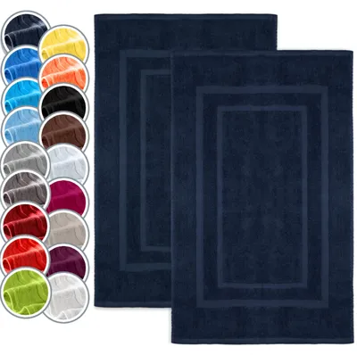 Image de Ensemble de deux tapis de bain, dimensions 50x80 cm, 100% coton, antidérapants, pour salle de bain