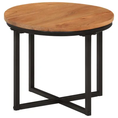 Productafbeelding van Salontafel, 35x35x30 cm, massief acaciahout en ijzer