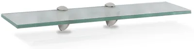 Produktbild von Eikuavons Glasregal 50 x 10 cm mit Halterungen, Milchglas Wandregal als Badregal, Glasboden Ablage für Bad, Küche und Wohnzimmer