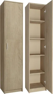 Produktbild von Regal mit 5 Ebenen Aktenschrank mit 4 Einlegeböden und 1 Tür in mattem Finish Standregal 39 cm breit sonoma