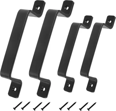 Imagen del producto de Manijas para puertas correderas, de hierro fundido, 2 unidades de 10 cm y 2 unidades de 16 cm, resistentes a la corrosión, para puertas correderas