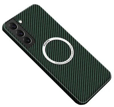 Produktbild von Für Samsung Galaxy S25 Plus 5G MagSafe Design Ultra Dünn Carbon Textur Hülle Grün