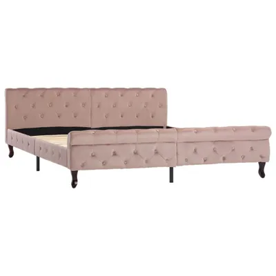 Image de vidaXL Cadre de lit en velours rose 180x200 cm
