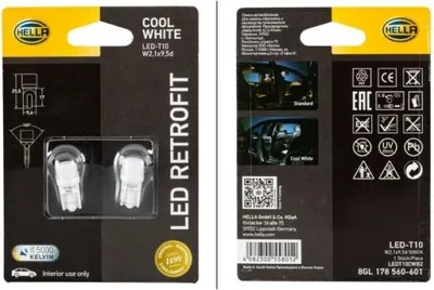 Obrázok produktu pre LED žiarovky HELLA Autožiarovky 12V 1W W2 1x9 5d 8GL 178 560-601