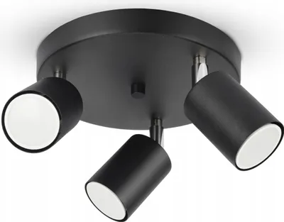 Produktbild von Luxolar - Led Deckenleuchte aus Metal Schwenkbar 3 flammig - Hängelampe schwarz GU10 15W - Deckenlampe wohnzimmer, Schwarz Metal