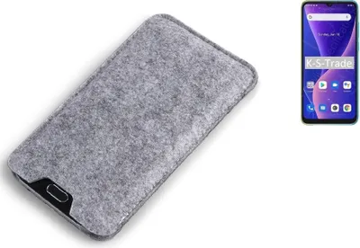 Produktbild von K-S-Trade Filz Handyhülle kompatibel mit Blackview Oscal C60 Schutzhülle Filztasche Filz Tasche Case Sleeve Handy Hülle Filzhülle grau