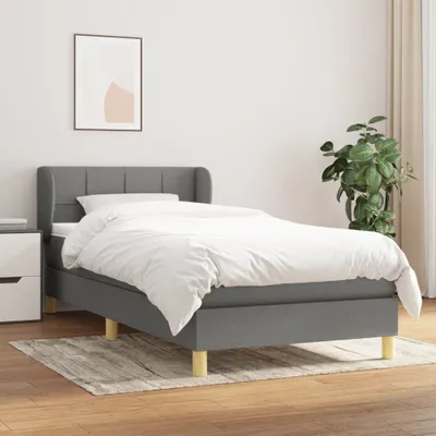 Produktbild von Boxspringbett mit Matratze Dunkelgrau 90x200 cm Stoff