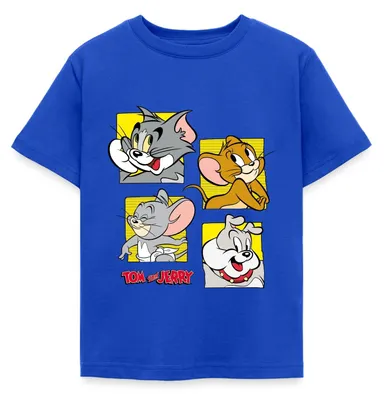 Produktbild von Spreadshirt Tom Und Jerry Vier Freunde Kinder T-Shirt, 122/128 (7-8 Jahre), Royalblau
