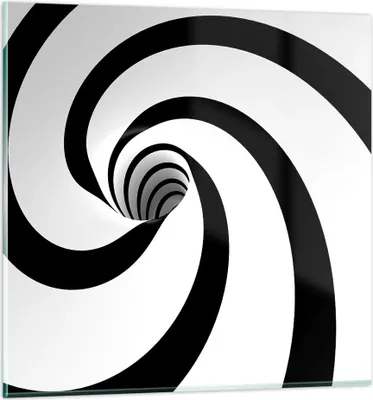 Produktbild von Bilder auf glas - Spirale Streifen Komposition - 50x50cm - Glasbilder - Wandbilder - Kunstdruck - zum Aufhängen bereit - Wanddekoration aus Glas - Glas Bilder - Wandbild auf Glas - GAC50x50-2649