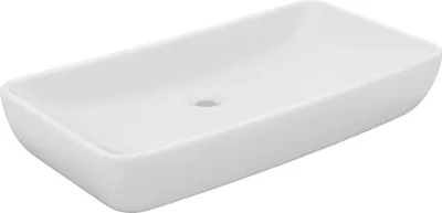 Immagine prodotto di vidaXL Lavabo rettangolare bianco opaco 71x38 cm in Vetroceramica