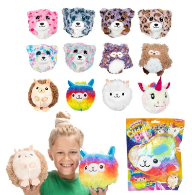 Obrázek produktu pro Míček zvířátko nafukovací plyš 15cm mix druhů v sáčku  12m+
