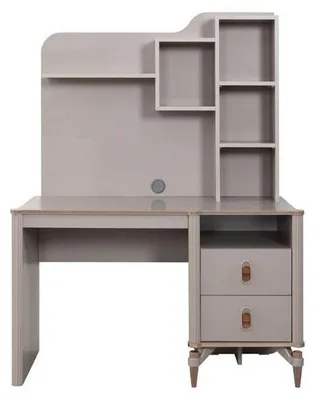 Produktbild von Schreibtisch Bürotisch Computertisch Beige Büromöbel Holz Tisch Regale
