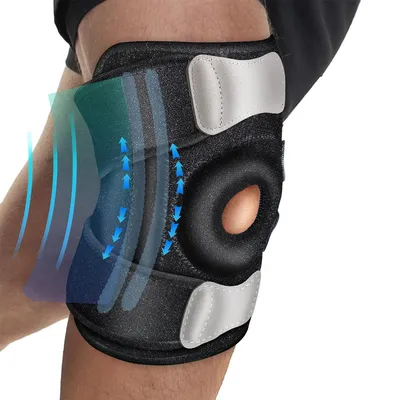 Produktbild von Sport-Kniebandage mit Einstellriemen – PMMA Seitenstabilisator, Kniescheibenschutz, Kompression, für Arthritis, Kreuzband & Rehabilitation