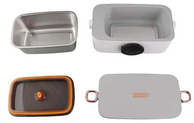 Image de Boîte à lunch électrique, capacité de 1 l, rechargeable par USB, portable, sans fil, chauffante, pour le bureau, les voyages, la voiture