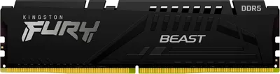 Produktbild von Kingston FURY Beast - DDR5 - Modul - 16 GB - DIMM 288-PIN - 6400 MHz / PC5-51200 - CL32 - 1.4 V - ungepuffert - on-die ECC - Schwarz