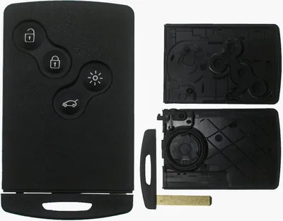 Produktbild von Auto Schlüssel Funk Fernbedienung 1x Keycard Gehäuse 4 Tasten + 1x Notschlüssel kompatibel mit Renault