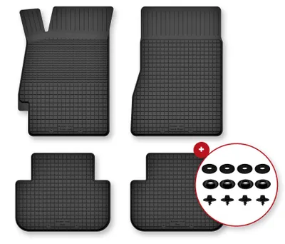 Zdjęcie produktu dla Dywaniki gumowe do Renault Megane II 2002-2008 (kombi/Grandtour) – 4 szt., czarne, dobierane – Wielganizator Semi-Universal
