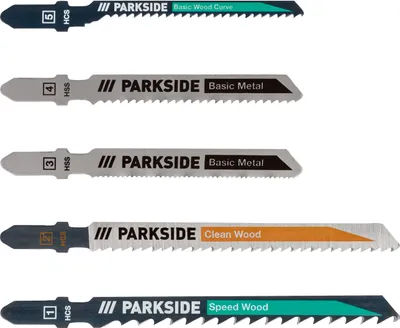 Produktbild von PARKSIDE® Stichsägeblätter-Sets »PSTZ 3 A1«, 5-teilig (Universal)