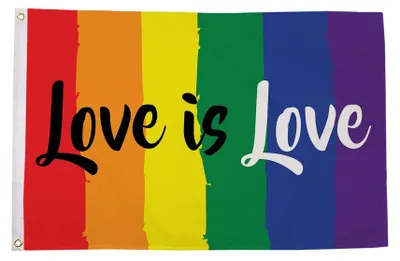 Produktbild von Love is Love Flagge, Regenbogen-Banner, 152 x 91 cm