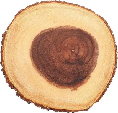 Immagine prodotto di Tagliere in legno con bordo in corteccia, 25 cm, marrone, forma rotonda