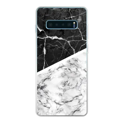 Produktbild von MuchoWow® Handyhülle Schutzhülle Hülle für Samsung Galaxy S10 Plus Marmor - Schwarz - Weiß Silikon Softcase Handy Hülle - Schutzhülle