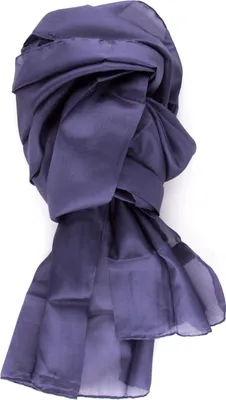 Produktbild von Seidenschal Halstuch Schal blau marineblau Seide 180x45cm