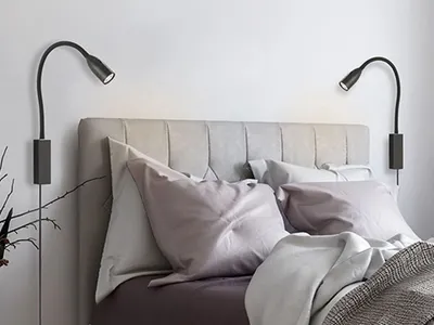Produktbild von 2er SET Wandlampen & Bettlampen dimmbar - Schwanenhals Leselampen Kopfteil Bett