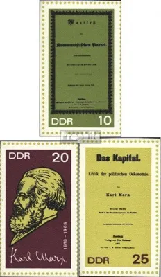 Produktbild von Briefmarken DDR 1968 Mi 1365B-1367B (kompl.Ausg.) postfrisch 150.Geburtstag von Marx / Bl.27