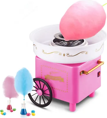 Produktbild von JEOBEST Zuckerwattemaschine | kleine Warenkorb Mini Zuckerwatte-Maschin | Retro Rosa 500W