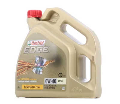 Produktbild von Castrol EDGE 0W-40 Titanium A3/B4, 1 l, Sommer/Winter, Motorrad, -45 °C, 0,844 kg/l, 12,7 mm²/s