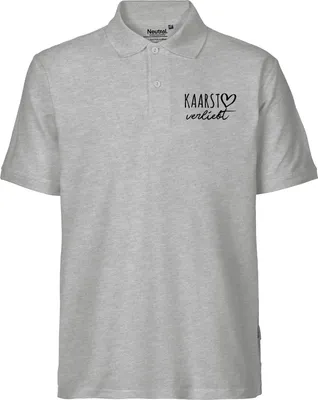 Produktbild von Huuraa Herren Polo Shirt Kaarst verliebt XXL Sport Grey Bio Baumwolle Fairtrade Poloshirt Geschenkidee