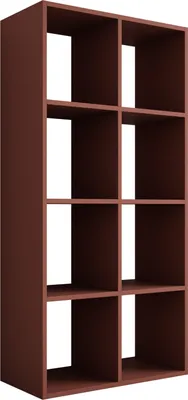 Zdjęcie produktu dla Regał z 8 półkami - Kolor: ceglastoczerwony - 147 × 74 × 30 cm, pionowy lub poziomy