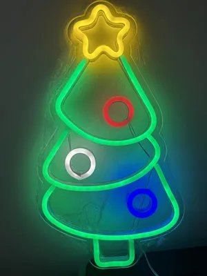 LED Neon Weihnachtskugel Baum 40 cm, mehrfarbig