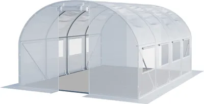 Produktbild von TOOLPORT Foliengewächshaus Gewächshaus 3x4m stabil & langlebig mit Fenster - reißfeste PE Plane 180g/m² weiß transparent