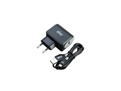 Produktbild von Eko, Pack USB-A 5W Netzladegerät und 1m Micro-USB-Kabel, Schwarz