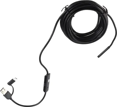 Zdjęcie produktu dla Kamera endoskopowa do telefonu komórkowego PC USB typu C 3 w 1 do systemu Android z oświetleniem LED Samochodowy 5-metrowy przewód twardy 5,5 mm