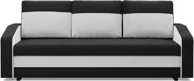 Produktbild von 3-Sitzer Sofa ORION, Sofa mit Schlaffunktion, Liegefläche 200x140cm, Schwarz/Weiß