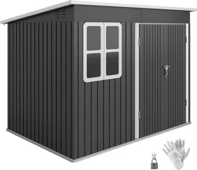 Produktbild von Metallische Gartenhütte - Gartenhaus - Gartenlagerraum - Abstellschuppen - Außenschuppen - Robuster, verzinkter Stahl