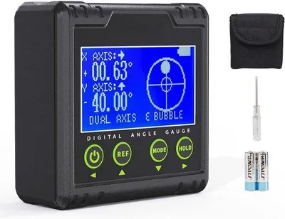 Produktbild von Digitale Magnetischer Winkelmesser - Aufladbare Entfernungsmessgerät - TFT-Display - Präziser Inklusionsmesser - Gradierkreis - Wetterfest - Lärmbesetztes Warnsignal - Schwarz