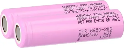 Produktbild von 2x Samsung INR 18650-30Q Akkus 3,7V Li-Ion 3000 mAh 15A