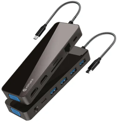 Produktbild von eSTUFF GLB235470, 100 W, 3,5 mm, 1000 Mbit/s, Schwarz, MicroSD (TransFlash), 5 Gbit/s