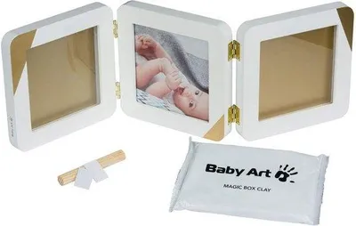 Produktbild von Famanu Babyfotoliste Set mit Postern für das Kinderzimmer - Hand- und Fußabdruckset für Neugeborene