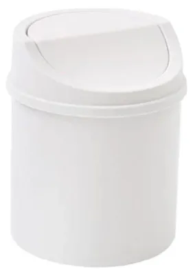 Obrázek produktu pro Malý stolní koš, kompaktní design, s víkem na kolečkách, béžová barva