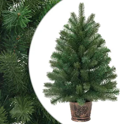 Imagen del producto de Árbol de Navidad artificial, color verde, 75 cm, fabricado con PVC, PE y acero