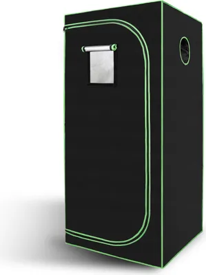 Produktbild von VINGO Grow Zelt 80x80x180cm Grow Tent, Growbox, Growschrank fuer Homegrow, Indoor Anbauzelt, Growroom, Lichtdicht und Wasserdicht Pflanzzelt, Zuchtzelt Schwarz Gruen