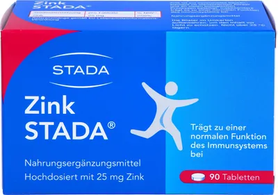 Produktbild von STADA Zink 25 mg Tabletten für eine normale Funktion des Immunsystems, 90 St. Tabletten