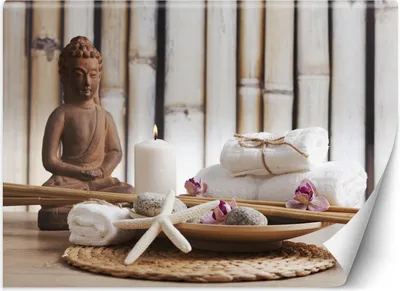 Produktbild von Vlies fototapete Buddha Spa Meditation 250x175 cm Feeby Beige inkl. Kleber einfache Montage