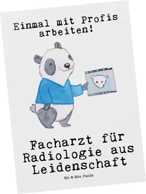 Produktbild von Mr. & Mrs. Panda Postkarte Facharzt für Radiologie Leidenschaft - Weiß - Geschenk, Postkarten, Fotokarte, Grußkarte, Ansichtskarten, bildkarte